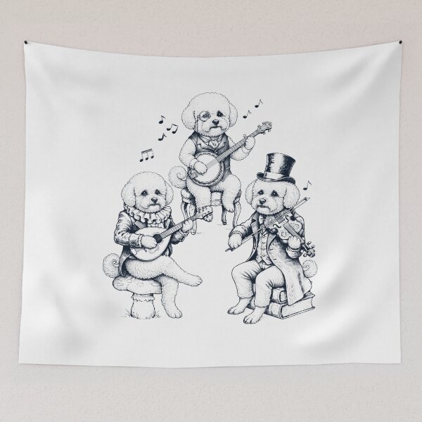 Item preview, Vintage Bichon Frise Music Instrument Dog Lover designed and sold by dian-rody-crest.