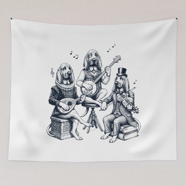 Item preview, Vintage Bloodhound Music Instrument Dog Lover designed and sold by dian-rody-crest.