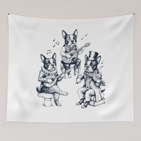 Item preview, Vintage Boston Terrier Music Instrument Dog Lover designed and sold by dian-rody-crest.