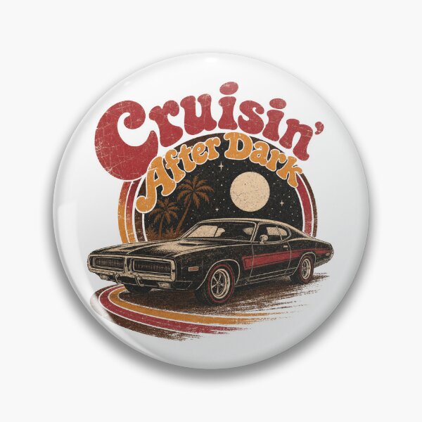 Item preview, Cruisin’ After Dark – Retro Muscle Car Night Drive designed and sold by Automotive Art by Greg.