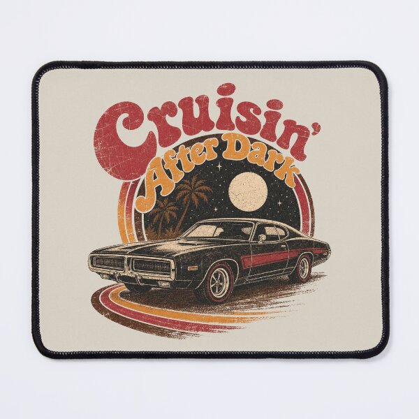 Item preview, Cruisin’ After Dark – Retro Muscle Car Night Drive designed and sold by Automotive Art by Greg.