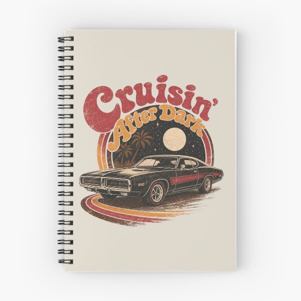 Item preview, Cruisin’ After Dark – Retro Muscle Car Night Drive designed and sold by Automotive Art by Greg.