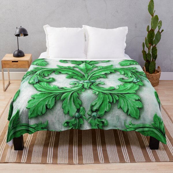 Item preview, Damask Flourish Green designed and sold by Wordsmith-Cafe.