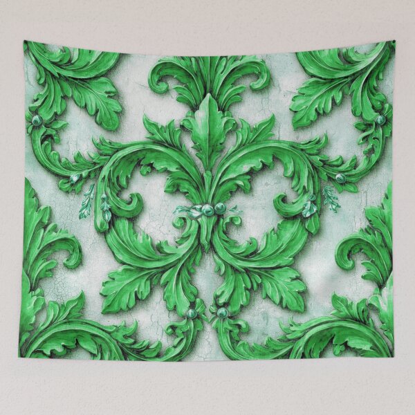 Item preview, Damask Flourish Green designed and sold by Wordsmith-Cafe.