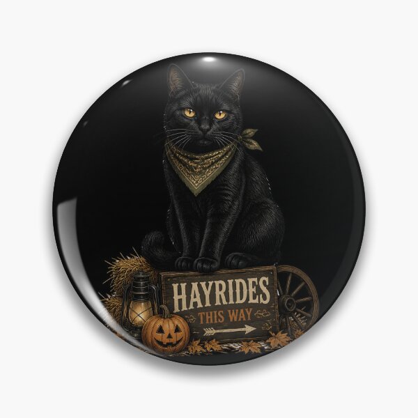 Item preview, Haunted Hayride Cat Retro Halloween Poster Halloween designed and sold by OliviaHayesArt.