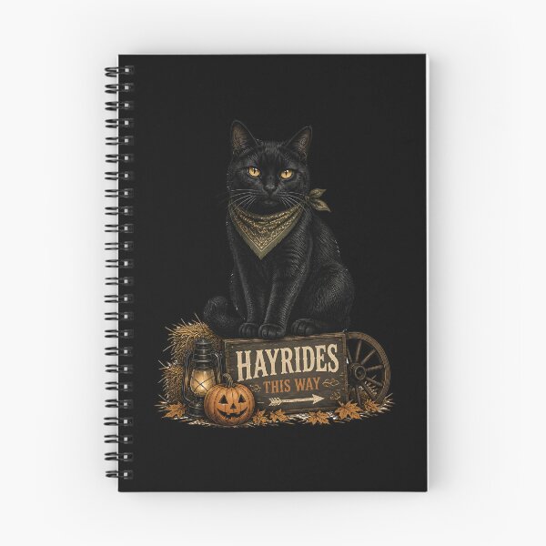 Item preview, Haunted Hayride Cat Retro Halloween Poster Halloween designed and sold by OliviaHayesArt.