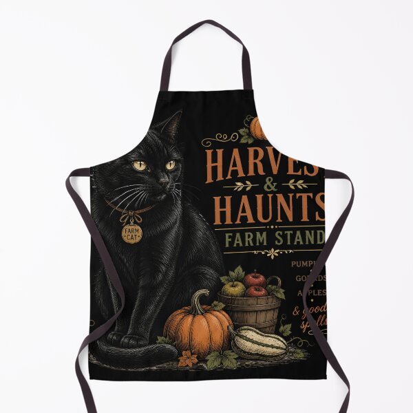 Item preview, Autumn Farm Stand Cat Retro Halloween Poster Halloween designed and sold by OliviaHayesArt.