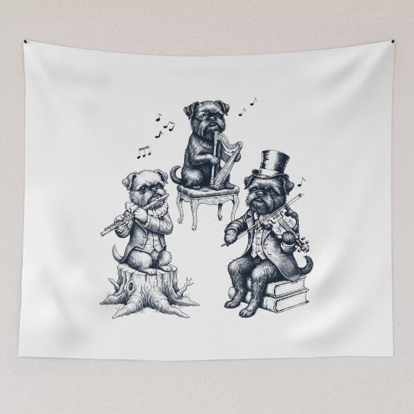 Item preview, Vintage Brussels Griffon Music Instrument Dog Lover designed and sold by dian-rody-crest.