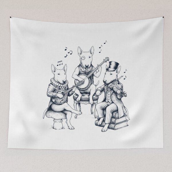 Item preview, Vintage Bull Terrier Music Instrument Dog Lover designed and sold by dian-rody-crest.