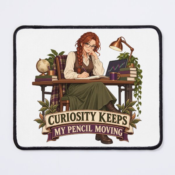 Item preview, Curiosity Keeps My Pencil Moving Anime Trader designed and sold by Bikivuno.
