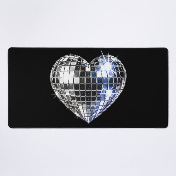 Item preview, Silver Heart Disco Ball Sparkle 70s Party Metallic Silver Disco Ball Heart Mirror Graphic designed and sold by Jt41.