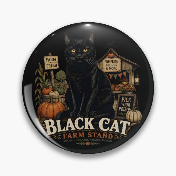 Item preview, Autumn Farm Stand Cat Gothic Folk Illustration Halloween designed and sold by OliviaHayesArt.