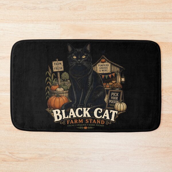 Item preview, Autumn Farm Stand Cat Gothic Folk Illustration Halloween designed and sold by OliviaHayesArt.