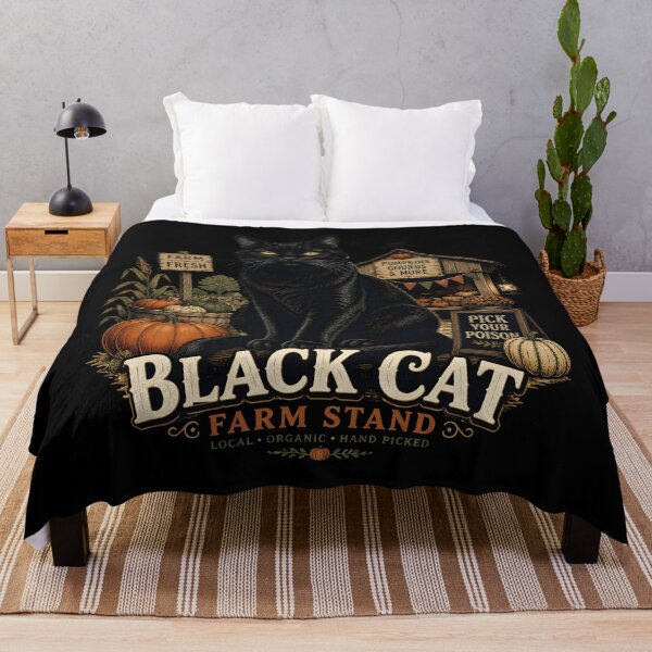 Item preview, Autumn Farm Stand Cat Gothic Folk Illustration Halloween designed and sold by OliviaHayesArt.