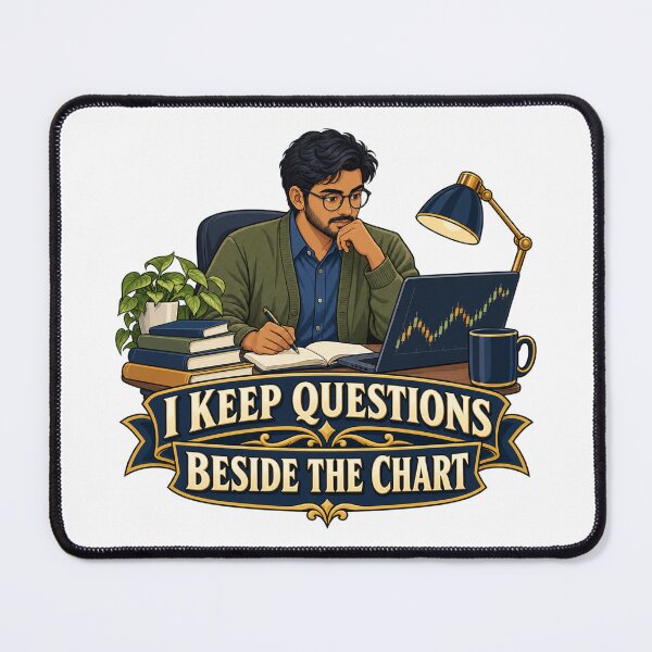 Item preview, I Keep Questions Beside the Chart Anime Trader designed and sold by Bikivuno.