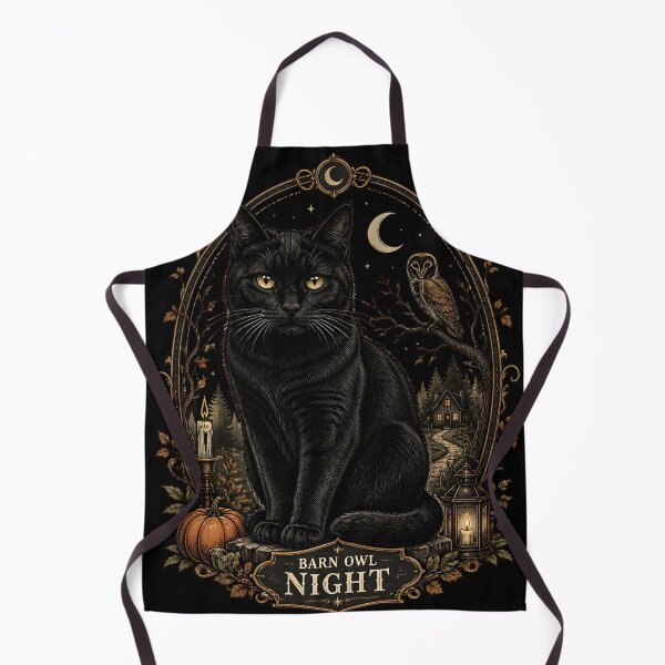 Item preview, Barn Night Cat Retro Halloween Poster Halloween designed and sold by OliviaHayesArt.