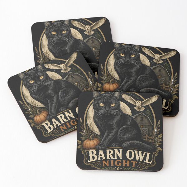 Item preview, Barn Night Cat Gothic Folk Illustration Halloween designed and sold by OliviaHayesArt.