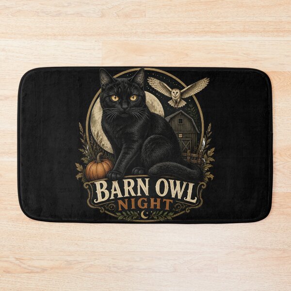 Item preview, Barn Night Cat Gothic Folk Illustration Halloween designed and sold by OliviaHayesArt.