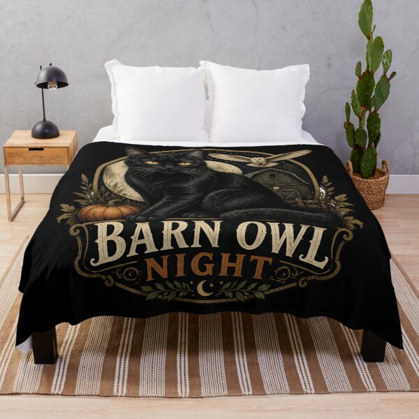 Item preview, Barn Night Cat Gothic Folk Illustration Halloween designed and sold by OliviaHayesArt.