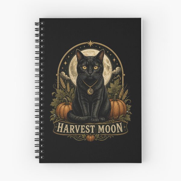 Item preview, Harvest Moon Black Cat Gothic Folk Illustration Halloween designed and sold by OliviaHayesArt.