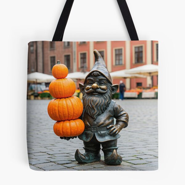 Item preview, Gnome Selling Pumpkins Art Print – Pumpkin Lover Gift, Poland Travel Decor designed and sold by Purrfecta.