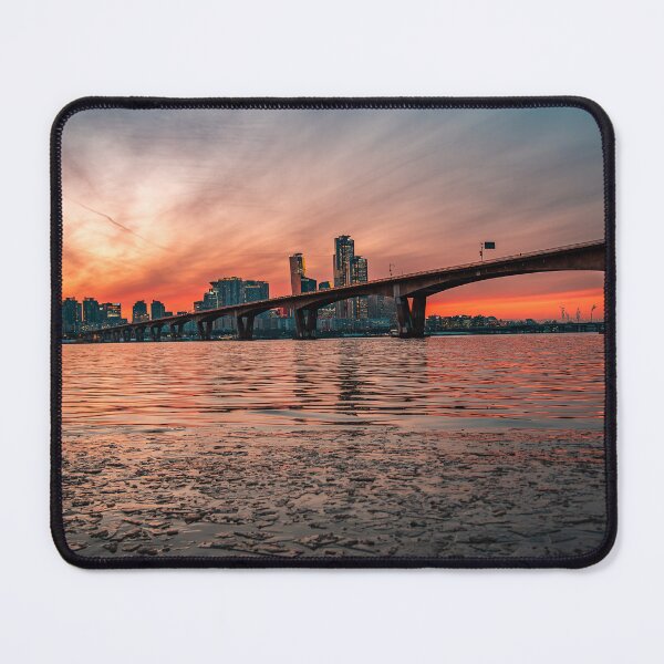 Item preview, Dramatic Sunset Bridge and River Reflection designed and sold by Nightwindow.