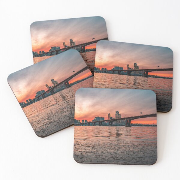 Item preview, Dramatic Sunset Bridge and River Reflection designed and sold by Nightwindow.