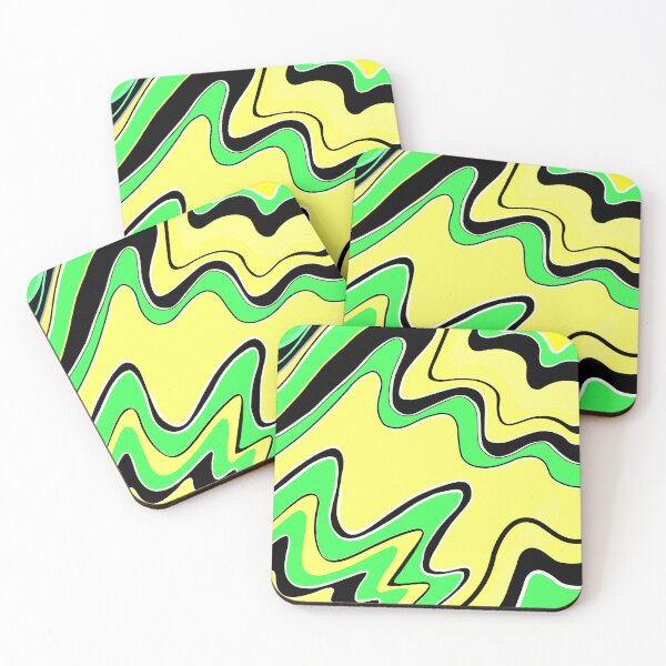 Item preview, Pop Art waves in Yellow and Green designed and sold by Roco47.