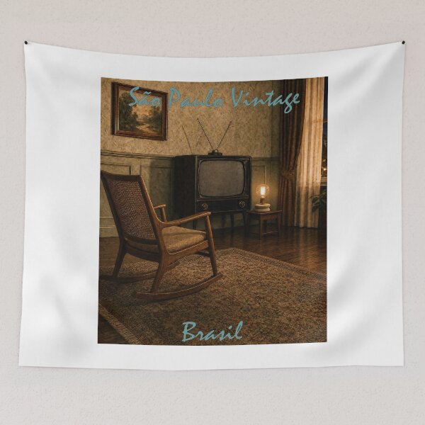 Item preview, Copper Lamp Beside Vintage Strauss TV – Retro Living Room designed and sold by Sampa In Focus.