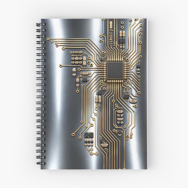 Item preview, Futuristic Metallic Circuit Board | Cyber Tech Gold & Silver designed and sold by Extravanganzza.