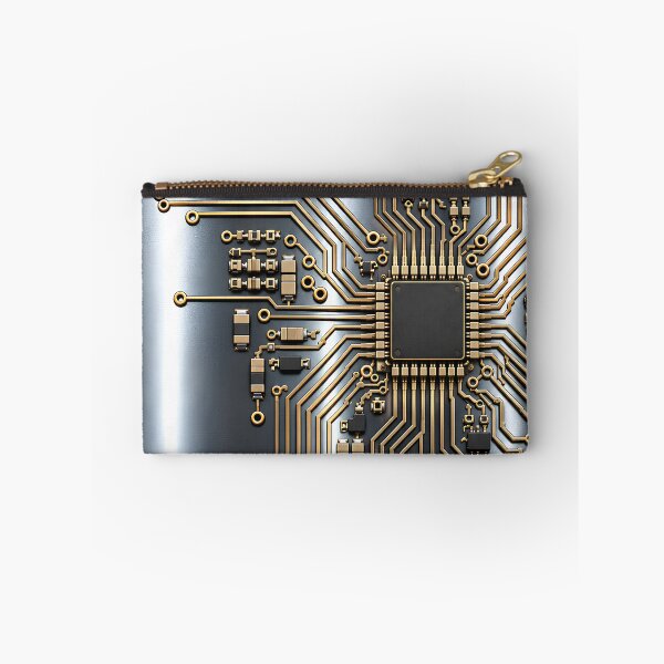 Item preview, Futuristic Metallic Circuit Board | Cyber Tech Gold & Silver designed and sold by Extravanganzza.