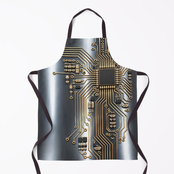 Item preview, Futuristic Metallic Circuit Board | Cyber Tech Gold & Silver designed and sold by Extravanganzza.