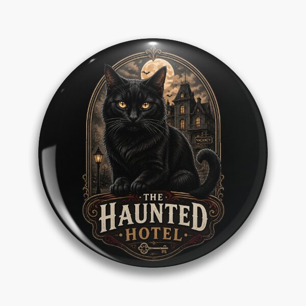 Item preview, Haunted Hotel Cat Retro Halloween Poster Halloween designed and sold by KristenosNehk.