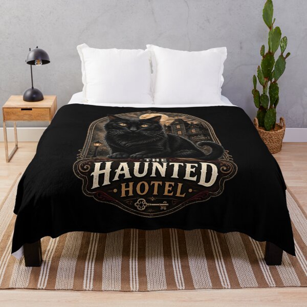 Item preview, Haunted Hotel Cat Retro Halloween Poster Halloween designed and sold by KristenosNehk.
