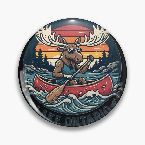Item preview, Vintage Moose in a Canoe – Canadian Lake Adventure Gift designed and sold by Zizo-DR44.