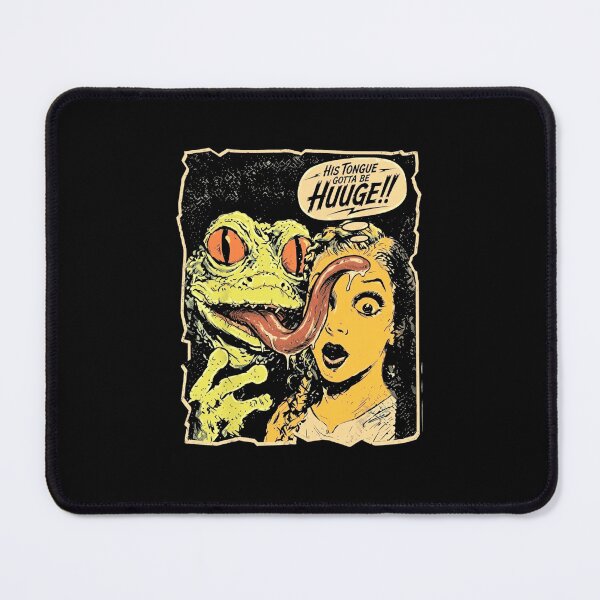 Item preview, His Tongue Gotta Be Huuuge Retro Horror Frog Comic Design designed and sold by MiALopezArt.