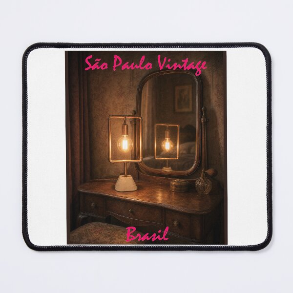 Item preview, Vintage Geometric Table Lamp and Oval Mirror Vanity designed and sold by Sampa In Focus.