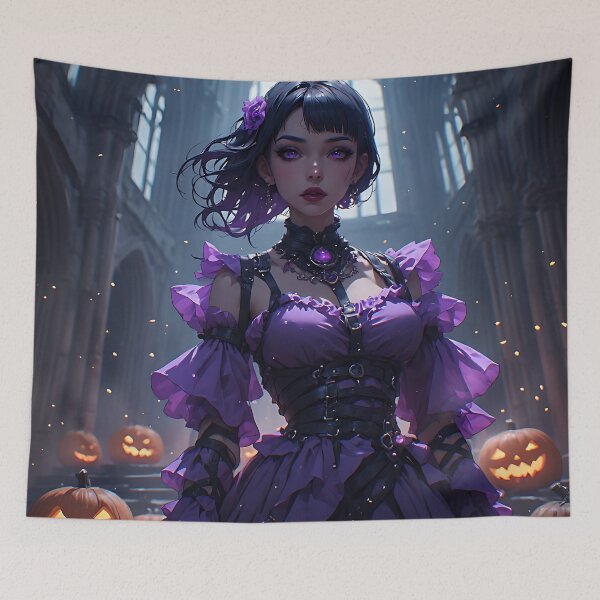 Item preview, Hot Halloween Anime Girl Goth Mommy Waifu Woman designed and sold by Your New Fixation.