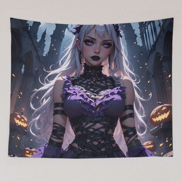 Item preview, Hot Halloween Anime Girl Goth Mommy Waifu Woman designed and sold by Your New Fixation.