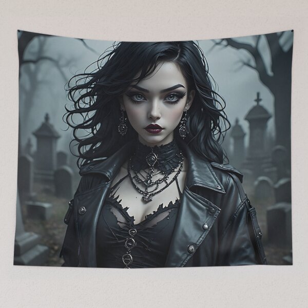 Item preview, Hot Halloween Anime Girl Goth Mommy Waifu Woman designed and sold by Your New Fixation.