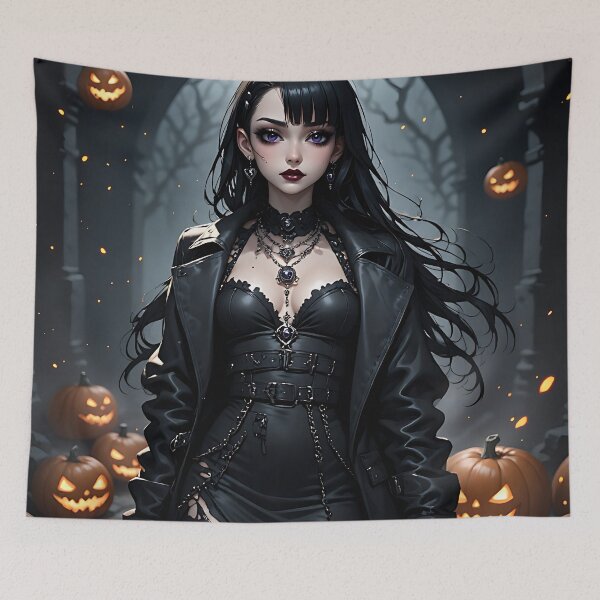 Item preview, Hot Halloween Anime Girl Goth Mommy Waifu Woman designed and sold by Your New Fixation.