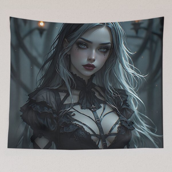 Item preview, Hot Halloween Anime Girl Goth Mommy Waifu Woman designed and sold by Your New Fixation.