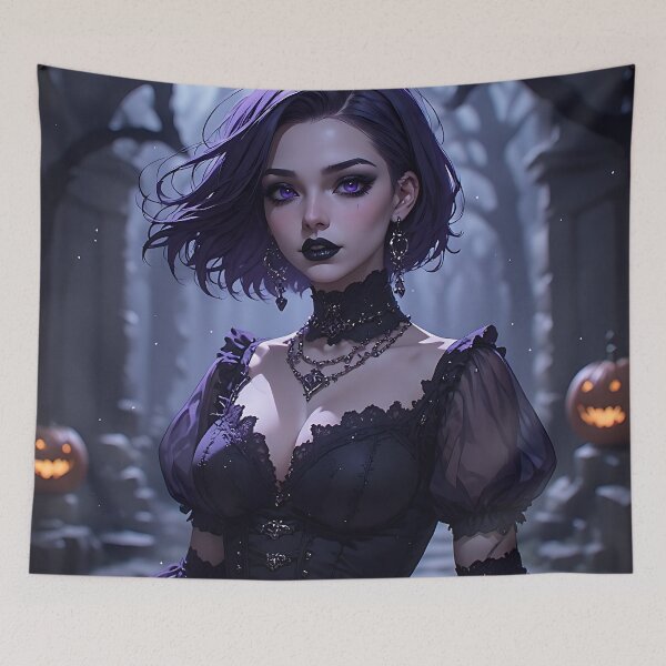 Item preview, Hot Halloween Anime Girl Goth Mommy Waifu Woman designed and sold by Your New Fixation.