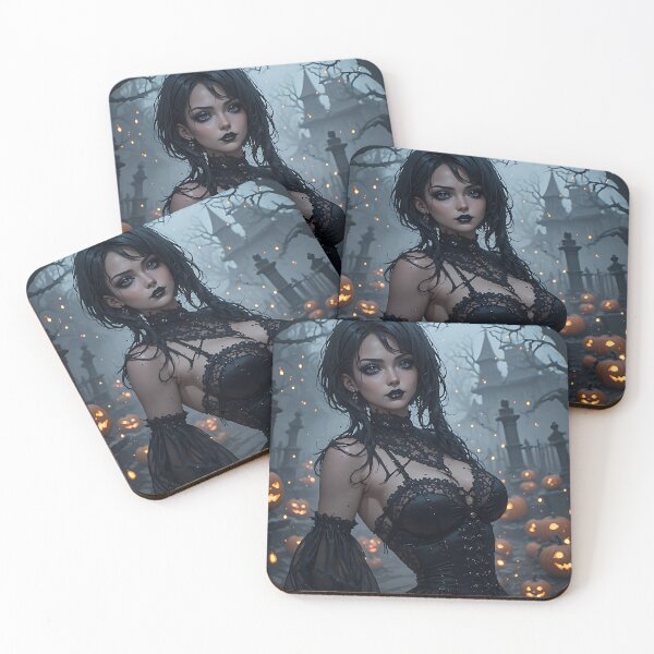 Item preview, Hot Halloween Anime Girl Goth Mommy Waifu Woman designed and sold by Your New Fixation.