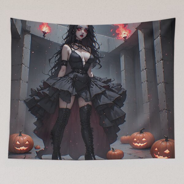 Item preview, Hot Halloween Anime Girl Goth Mommy Waifu Woman designed and sold by Your New Fixation.