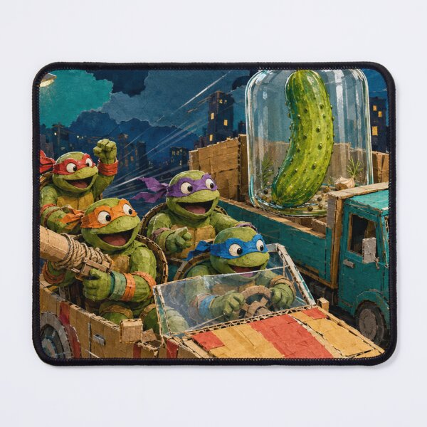 Item preview, The Last Pickle Turtle Rescue – Whimsical Fantasy Vehicle Art 1 designed and sold by Mirgonhood.
