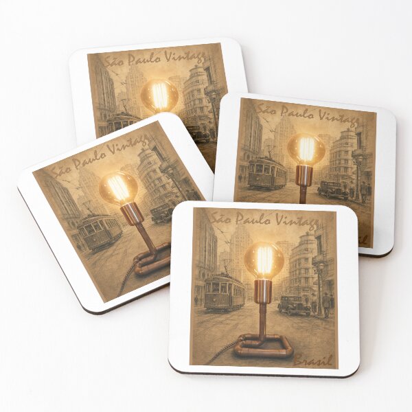 Item preview, Copper Pipe Lamp with Old Sao Paulo Street Scene – Vintage Tram Brazil designed and sold by Sampa In Focus.