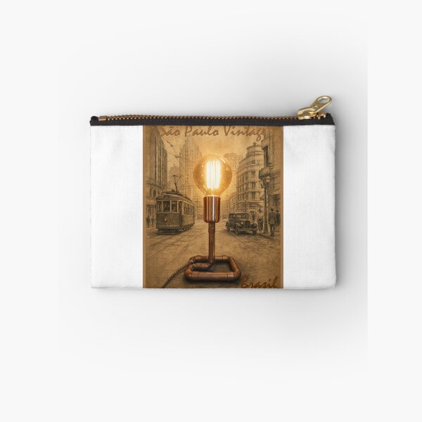 Item preview, Copper Pipe Lamp with Old Sao Paulo Street Scene – Vintage Tram Brazil designed and sold by Sampa In Focus.