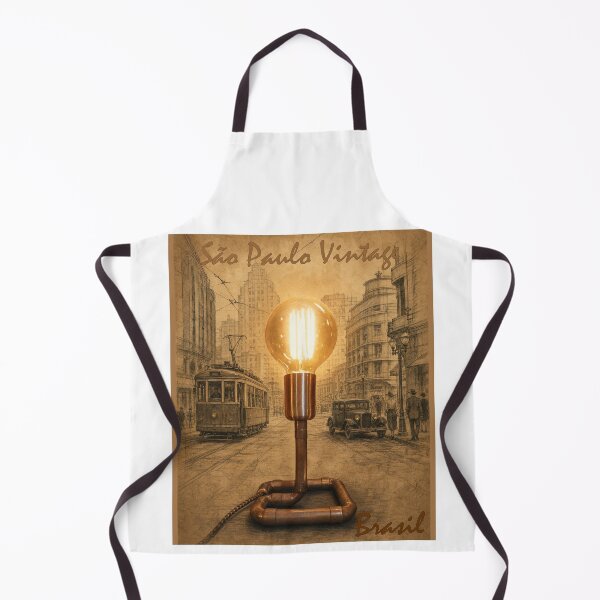 Item preview, Copper Pipe Lamp with Old Sao Paulo Street Scene – Vintage Tram Brazil designed and sold by Sampa In Focus.