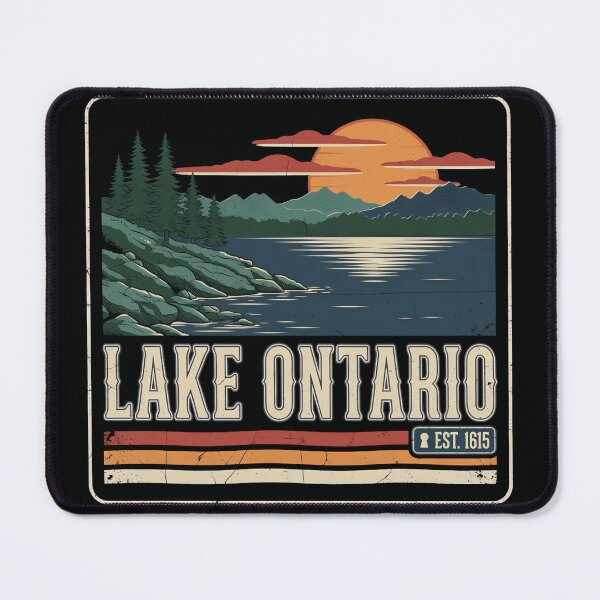 Item preview, Lake Ontario Vintage Sunset Landscape Retro Travel Gift designed and sold by Zizo-DR44.